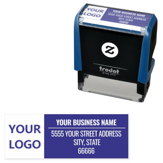 Aangepaste Logo of foto adres kleur stempel Sjablo (In situ)