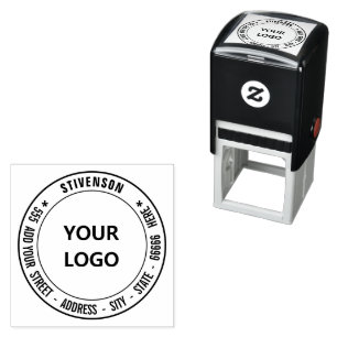 Aangepaste Logo of foto adres ronde stempel Sjablo