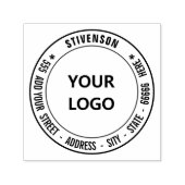 Aangepaste Logo of foto adres ronde stempel Sjablo (Design)