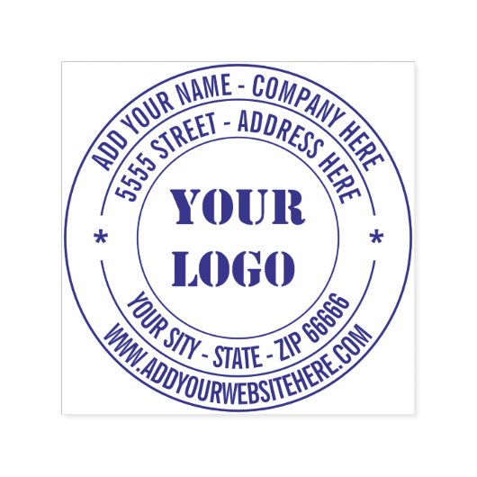 Aangepaste Logo of foto adres ronde stempel Sjablo (Design)