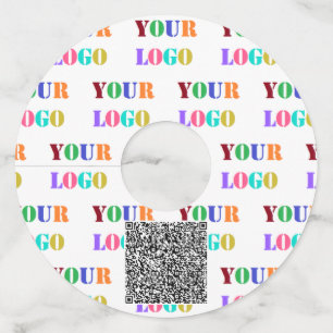 aangepaste Logo of Foto en QR Code Wijnglas Label