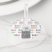 aangepaste Logo of Foto en QR Code Wijnglas Label (Dichtbij)