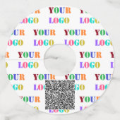 aangepaste Logo of Foto en QR Code Wijnglas Label (Achterkant)
