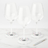 aangepaste Logo of Foto en QR Code Wijnglas Label (Set)