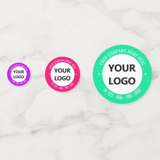 Aangepaste Logo of foto en tekst Confetti uw kleur (Voorkanten)