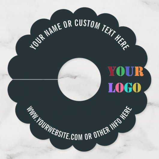 Aangepaste Logo of Foto en Tekst Wijnglas Label (Achterkant)