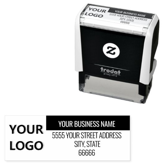 Aangepaste Logo of foto kleur adres stempel Sjablo (In situ)