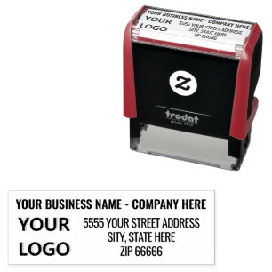 Aangepaste Logo of foto retour adres stempel voorb