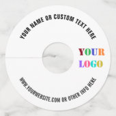 Aangepaste Logo of Foto Tekst Wijnglas Label Sjabl (Voorkant)