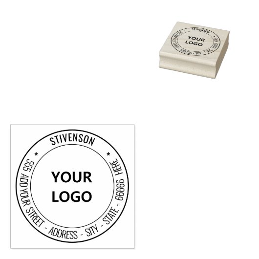 Aangepaste Logo of fotoadres ronde rubberen stempe Rubberstempel (Gestempeld)
