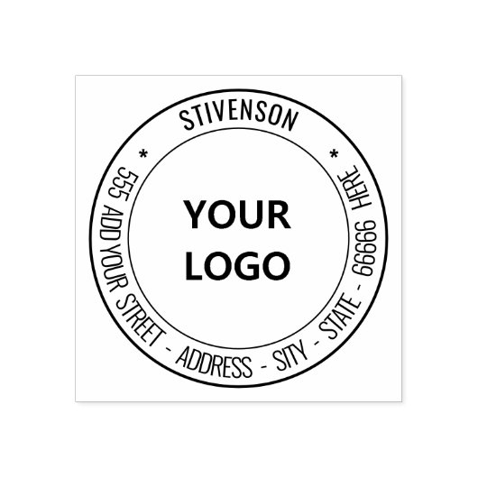Aangepaste Logo of fotoadres ronde rubberen stempe Rubberstempel (Afrduk)