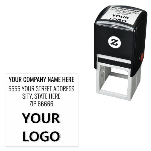 Aangepaste Logo of Naam Foto Adres Stempel Sjabloo (In situ)