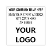 Aangepaste Logo of Naam Foto Adres Stempel Sjabloo (Design)