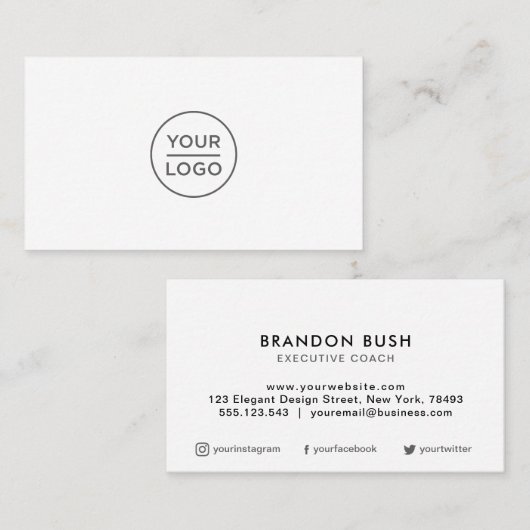 Aangepaste logo - om het even welke kleur achtergr visitekaartje (Voorkant / Achterkant)