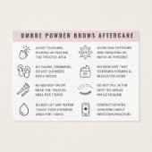 Aangepaste Logo Ombre Powder Brow Aftercare Kaart (Achterkant)