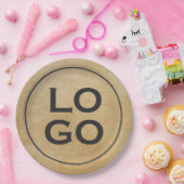 Aangepaste Logo op bijtende perkament Papieren Bordje (Feest)