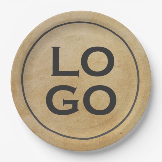 Aangepaste Logo op bijtende perkament Papieren Bordje (Voorkant)