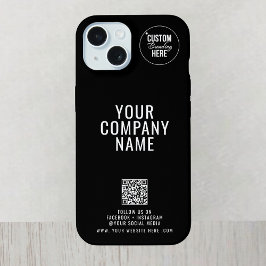 Aangepaste Logo op de achterkant Social Media QR C iPhone 15 Case