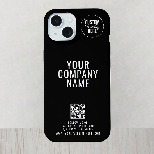 Aangepaste Logo op de achterkant Social Media QR C iPhone 15 Case