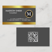 Aangepaste logo op gouden gradiëntcirkel zwart visitekaartje (Voorkant / Achterkant)