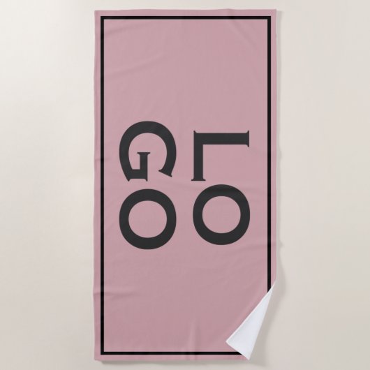 Aangepaste Logo op mosterdroze met Lijst Strandlaken (Voorkant)