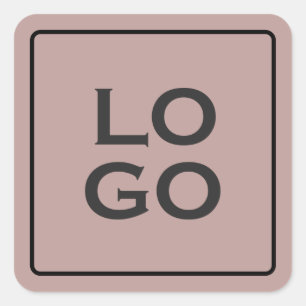 Aangepaste Logo op mosterdroze met Lijst Vierkante Sticker