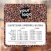 Aangepaste logo opening lunch diner uren cafetar Raamsticker (Vel 2)