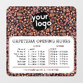Aangepaste logo opening lunch diner uren cafetar Raamsticker (Vel)