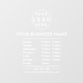 Aangepaste Logo Openingstijden Contacten Bedrijf Raamsticker (Vel)