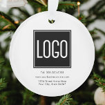 Aangepaste Logo Ornament<br><div class="desc">Kerstversiering met uw persoonlijke logo en bedrijfsgegevens.</div>