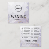 Aangepaste Logo Paarse wasbeurt nazorg Vierkante Visitekaartje (Voorkant / Achterkant)