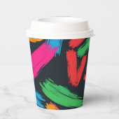 Aangepaste Logo Paint Splatter Papier Cup 8 oz Papieren Bekers (Achterkant)