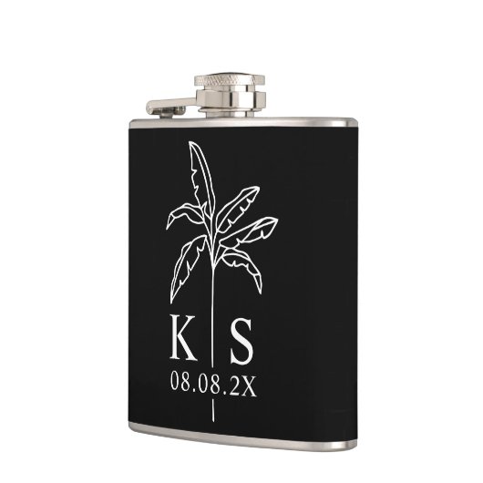 Aangepaste Logo-palmboom-Canvas tas voor monogram- Heupfles (Links)