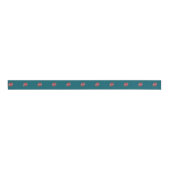 Aangepaste Logo Patroon Blauwgroen Promotie 1.5" Grosgrain Lint (Voorkant)