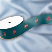 Aangepaste Logo Patroon Blauwgroen Promotie 1.5" Grosgrain Lint