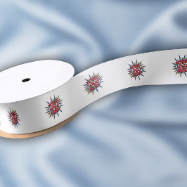 Aangepaste Logo Patroon Wit Promotie 1.5" Satijnen Lint