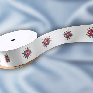 Aangepaste Logo Patroon Wit Promotie 1.5" Satijnen Lint