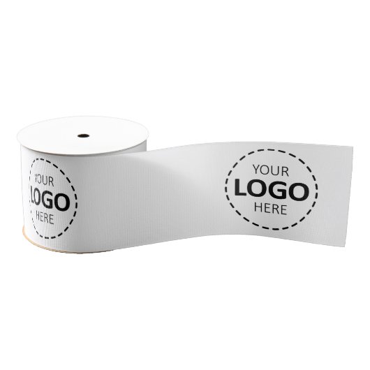 Aangepaste Logo Patroon Wit Promotie 3" Grosgrain Lint (Spoel)
