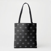 Aangepaste Logo Pattern Black Promotionele Canvas Tote Bag (Voorkant)