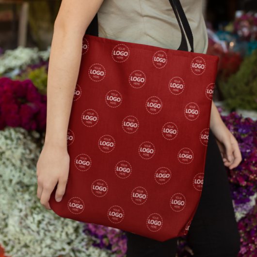 Aangepaste Logo Pattern Bourgogne Promotionele Can Tote Bag
