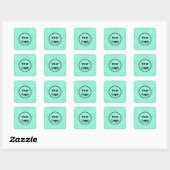 Aangepaste logo-pentagons op blauw vierkante sticker (Vel)