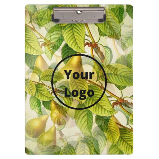 Aangepaste logo peren en bladeren klembord (Voorkant)