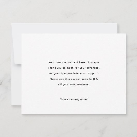 Aangepaste Logo persoonlijke zakelijke dank Kaart (Achterkant)