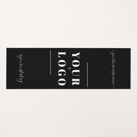 Aangepaste Logo persoonlijke zwarte witte yoga voo Yogamat (Voorkant (horizontaal))
