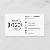 Aangepaste logo pictogrammen Modern Wit QR-code Visitekaartje (Voorkant)