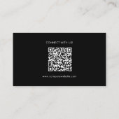 Aangepaste logo pictogrammen Modern Zwart QR-code Visitekaartje (Achterkant)
