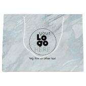 Aangepaste Logo Platinum Marble XL Papieren winkel Groot Cadeauzakje (Voorkant)