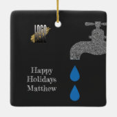 Aangepaste Logo-plug handwerktuigbouwmachines Keramisch Ornament (Achterkant)