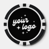 Aangepaste Logo Poker Chip Zwart & Wit (Voorkant)