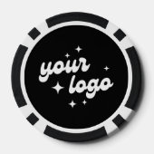 Aangepaste Logo Poker Chip Zwart & Wit (Achterkant)